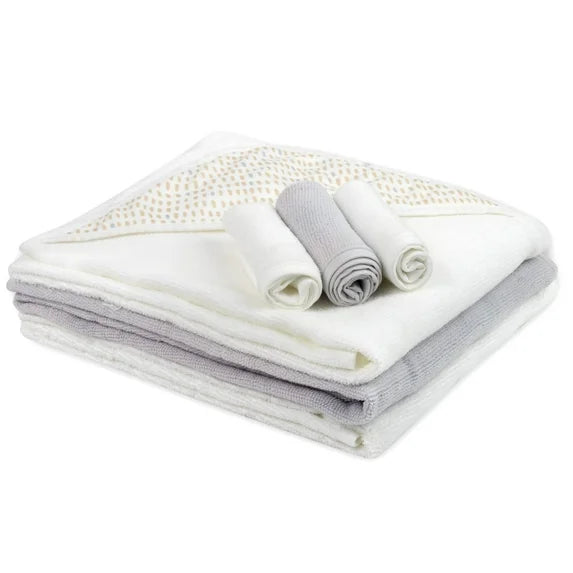 Adorable 6-Piece Hooded Bath Towel & Washcloth Set for Infants and Toddlers