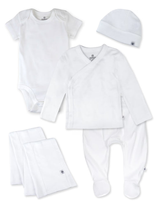 Baby Boy or Girl Gender Neutral Organic Cotton Take Me Home Gift Set, 6 Piece (Newborn-6 Months)