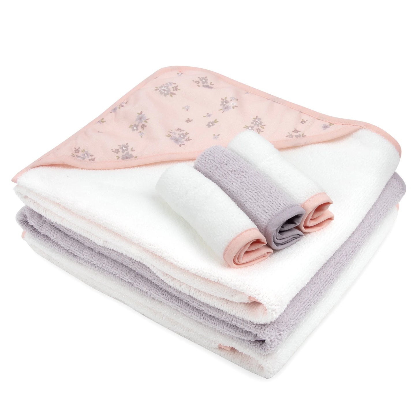 Adorable 6-Piece Hooded Bath Towel & Washcloth Set for Infants and Toddlers
