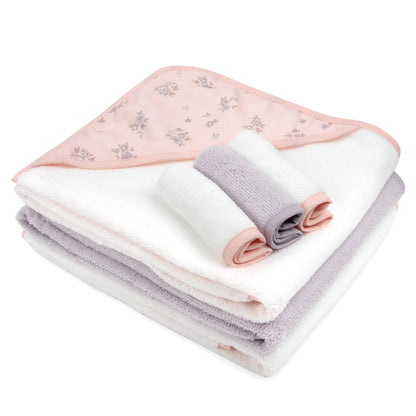 Adorable 6-Piece Hooded Bath Towel & Washcloth Set for Infants and Toddlers