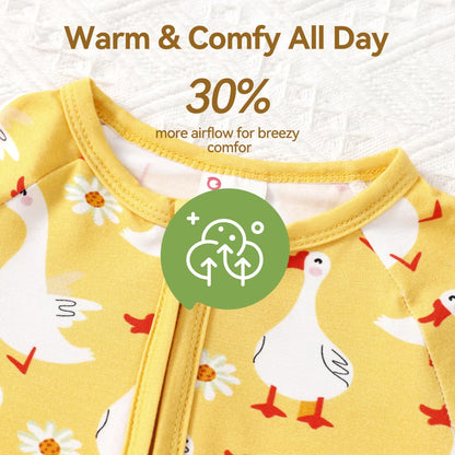 Baby Girl Clothes Unisex Viscose from Bamboo Footless Zip Sleepwear Long Sleeve Snug Fit Baby Pajamas for Newborn Infant Boys Girls Baby Gifts Sleeper 2Pack,0-3 Months