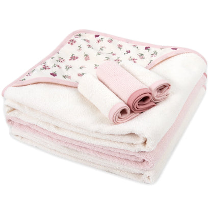Adorable 6-Piece Hooded Bath Towel & Washcloth Set for Infants and Toddlers